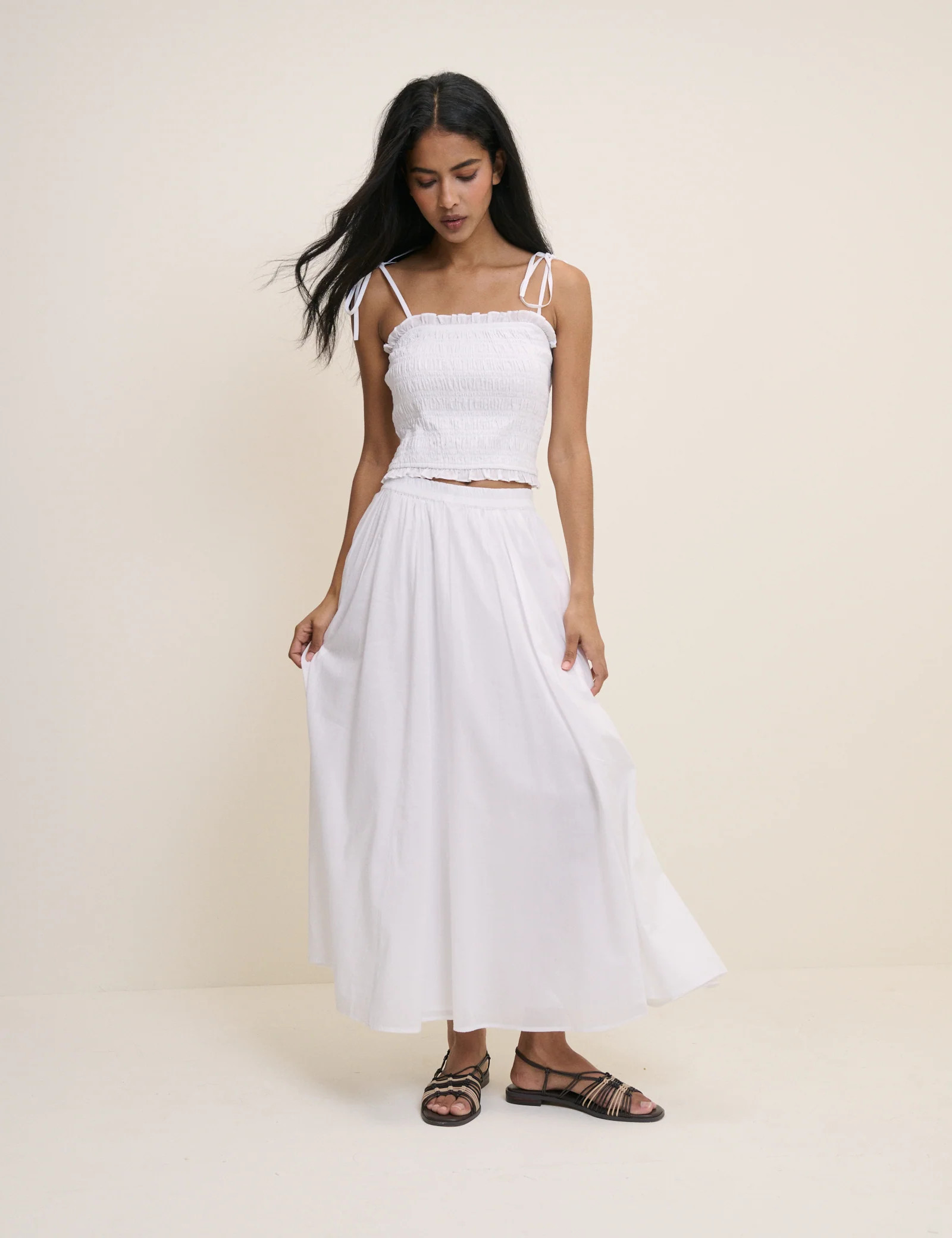 White Crystal Maxi Skirt | Nobody's Child