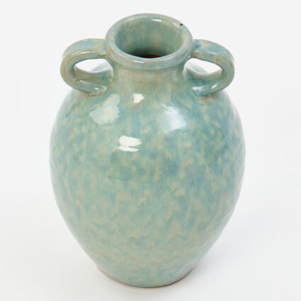 Blue Glazed Traditional Vase 28x20cm | TK Maxx