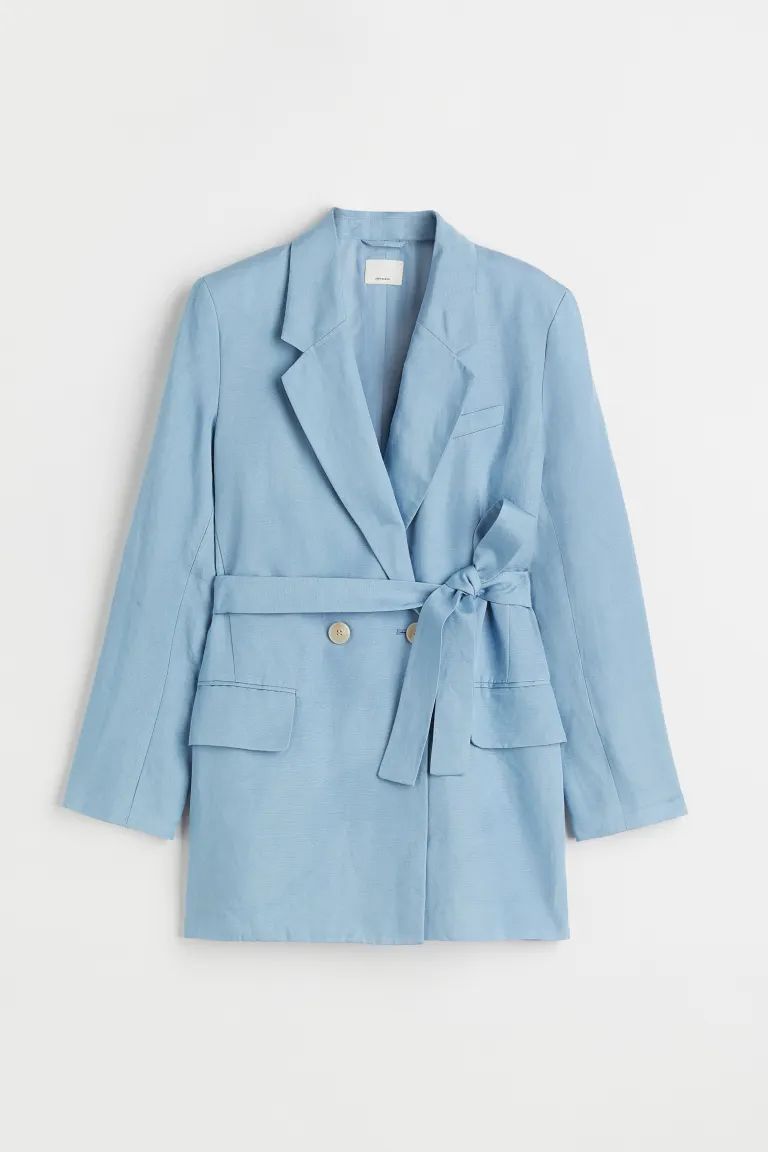 Belted Linen-blend Jacket | H&M (US)