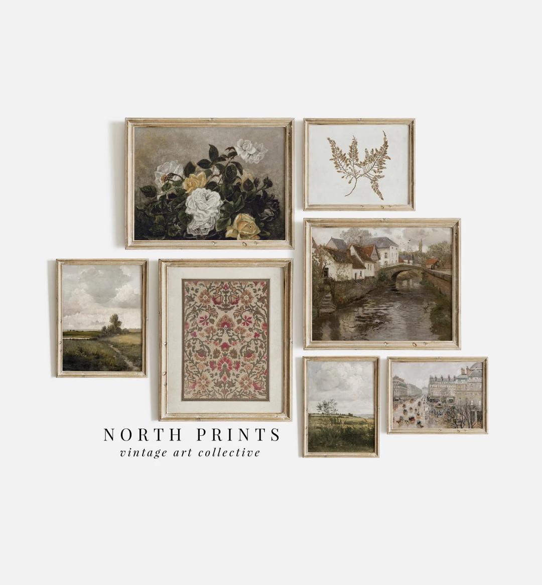 PRINTABLE Vintage Gallery Wall Art SET | Antique Prints Warm European Aesthetic Decor DIGITAL | N... | Etsy (US)