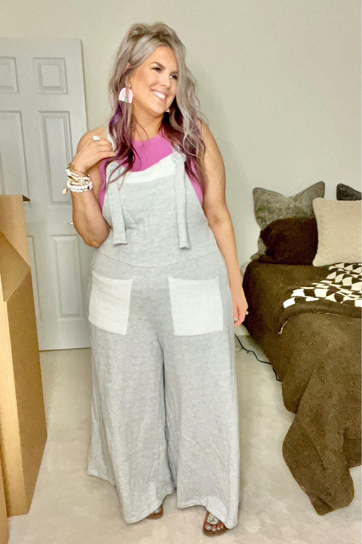 ✨SIZING•PRODUCT INFO✨
⏺ Pink Ribbed Tank •• L •• Runs Small •• Target
⏺ Lounge Gray Overalls with Wide Legs •• mine are from a boutique called Three Bird Nest (not on LTK), linked similar 
⏺ Sparkles Sandal Slides •• linked similar  
⏺ Gold & White Stone Marble Bracelet Stack •• Kinsley Armelle 
⏺ White Marble Statement Ring •• Target
⏺ Pink Geometric Earrings •• SHEIN
⏺ Tshirt Bra •• TTS •• Third Love 
⏺ Strapless Bra •• TTS •• Delamira
⏺ Light Shaping Short •• XL •• TTS •• Walmart 

👋🏼 Thanks for stopping by!

📍Find me on Instagram••YouTube••TikTok ••Pinterest ||Jen the Realfluencer|| for style, fashion, beauty and…confidence!

🛍 🛒 HAPPY SHOPPING! 🤩



#amazon #amazonfind #amazonfinds #founditonamazon #amazonstyle #amazonfashion #walmart #walmartfinds #walmartfind #founditatwalmart #walmart style #walmartfashion #walmartoutfit #walmartlook  #target #targetfinds #founditattarget #targetstyle #targetfashion #targetoutfit #targetlook #overalls #overallsoutfit #overallsoutfitinspo #overallsoutfitinspiration #overallslook #summeroveralls #springoveralls  #jumpsuit #romper #jumpsuitoutfit #romperoutfit #jumpsuitoutfitinspo #romperoutfitinspo #jumpsuitoutfitinspiration #romperoutfitinspiration #jumpsuitlook #romperlook #summerromper #summerjumpsuit #summer #sunmerstyle #summeroutfit #summeroutfitidea #summeroutfitinspo #summeroutfitinspiration #summerlook #summerpick #summerfashion #sandals #springsandals #summersandals #springshoes #summershoes #flipflops #slides #summerslides #springslides #slidesandals #lounge #loungewear #loungeoutfit #loungewearoitfit #loungestyle #loungewearstyle #loungefashion #loungewearfashion #loungelook #loungewearlook  
#under10 #under20 #under30 #under40 #under50 #under60 #under75 #under100
#affordable #budget #inexpensive #size14 #size16 #size12 #medium #large #extralarge #xl #curvy #midsize #blogger #vlogger
budget fashion, affordable fashion, budget style, affordable style, curvy style, curvy fashion, midsize style, midsize fashion

#LTKcurves #LTKunder50 #LTKstyletip