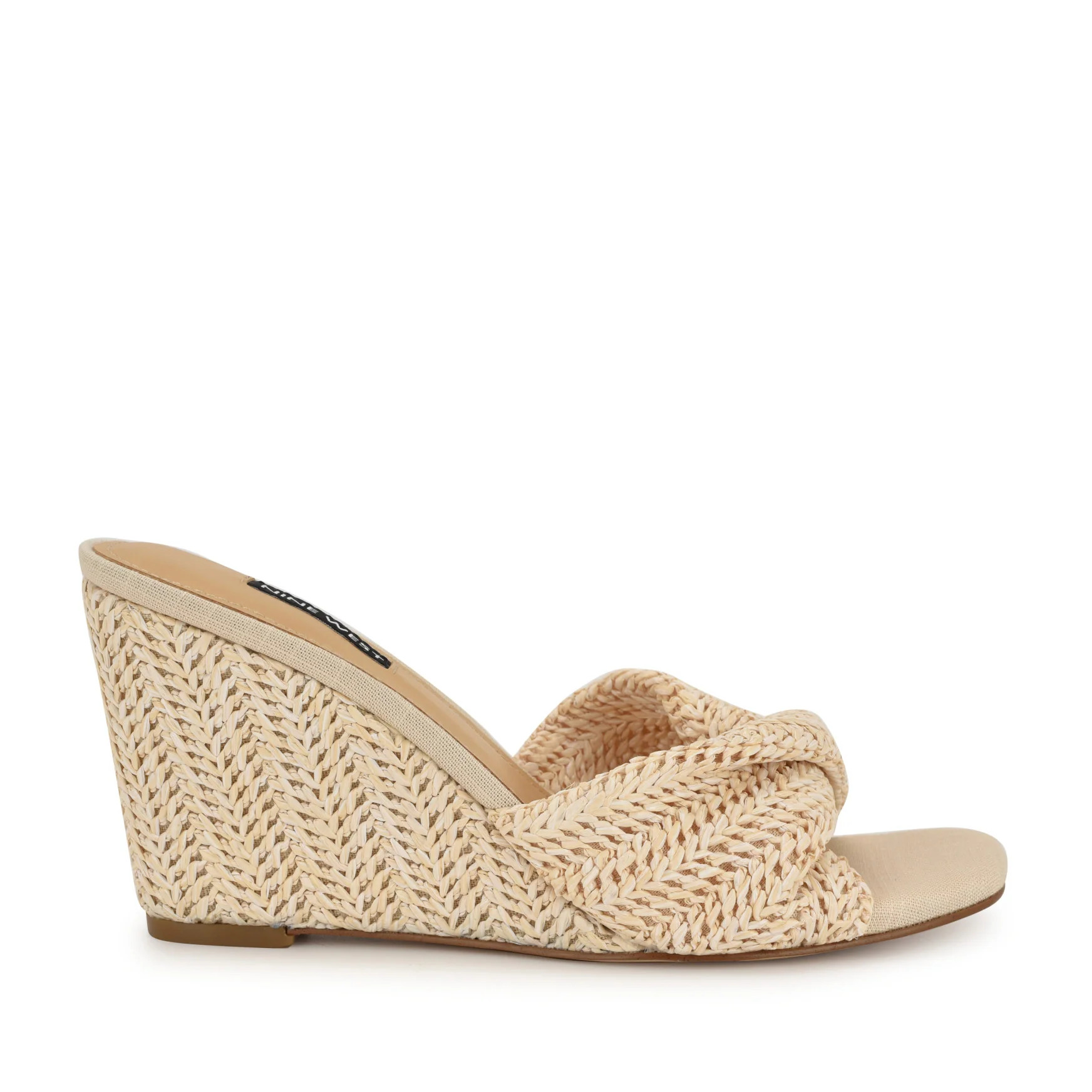 Ivory Raffia Open Toe Woven Sandals | Nine West (US)