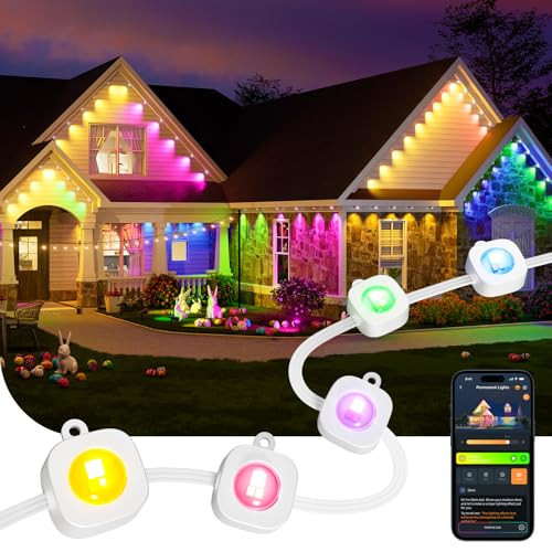 Linkind Permanent Outdoor Lights,100ft with 72 Triple-LED,AI Lighting,Smart RGBTW for Christmas Lights Outdoor,Christmas Decorations, IP67 Waterproof, Works with Alexa,Google Assistant | Amazon (US)