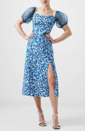 Clara Floral Puff Sleeve Midi Dress | Nordstrom