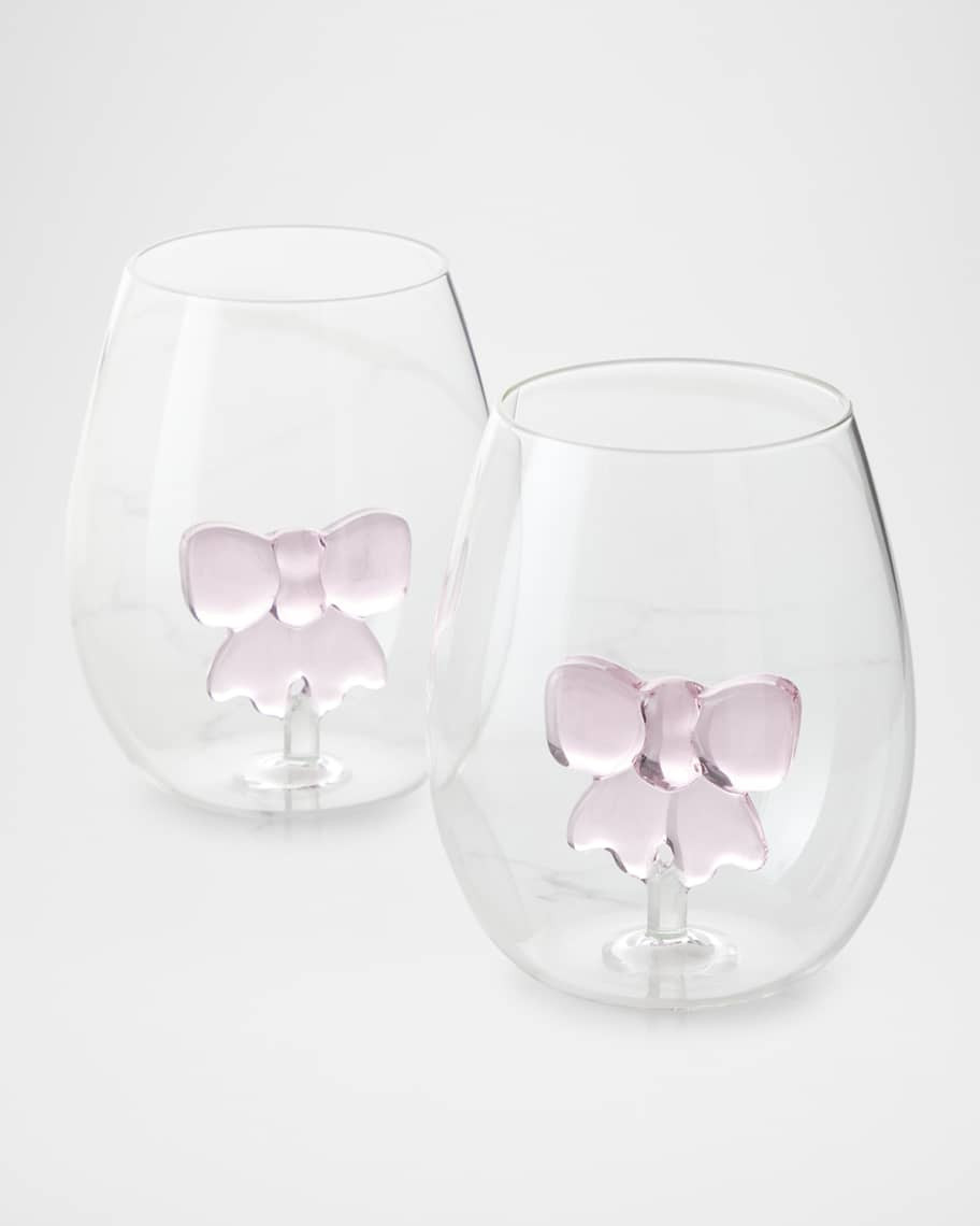 Neiman Marcus Bow Stemless Wine Glasses, Set of 2 | Neiman Marcus