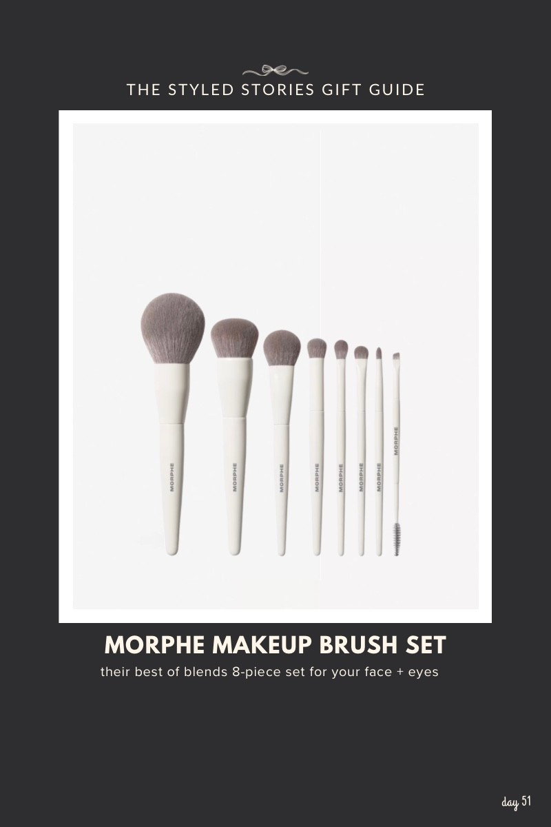The set includes:

• Domed Foundation Brush
• Domed Concealer Brush
• Large Rounded Powder Brush
• Rounded Cream & Liquid Blush Brush
• Large Paddle Packer Eyeshadow Brush
• Medium Rounded Blender Eyeshadow Brush
• Pointed Detail Eye Brush
• Dual-Ended Angled Brow Brush & Spoolie

vegan and cruelty-free

#LTKGiftGuide #LTKBeauty #LTKFindsUnder50