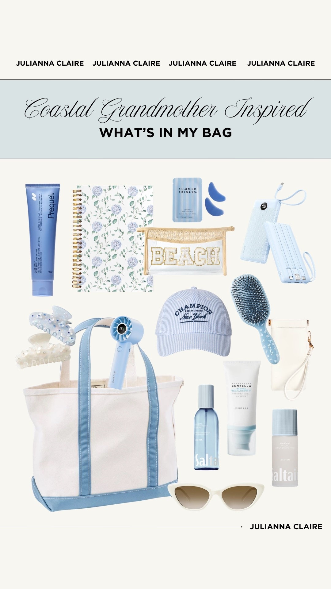What’s in my bag: coastal grandmother inspired!

#LTKgrwm #LTKootd #LTKTravel