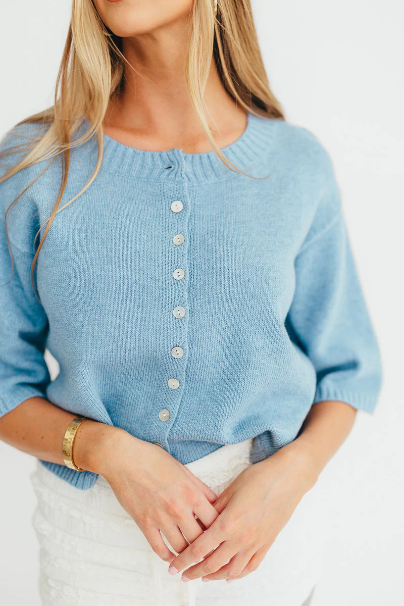 Stacey Cardigan in Blue | Worth Collective