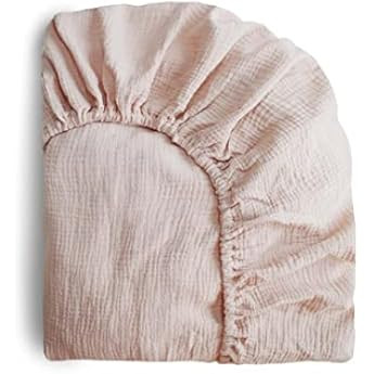 mushie Extra Soft Muslin Fitted Crib Sheet | 28"x 52" (Blush) | Amazon (US)