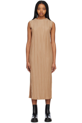 Brown Melanie Midi Dress | SSENSE