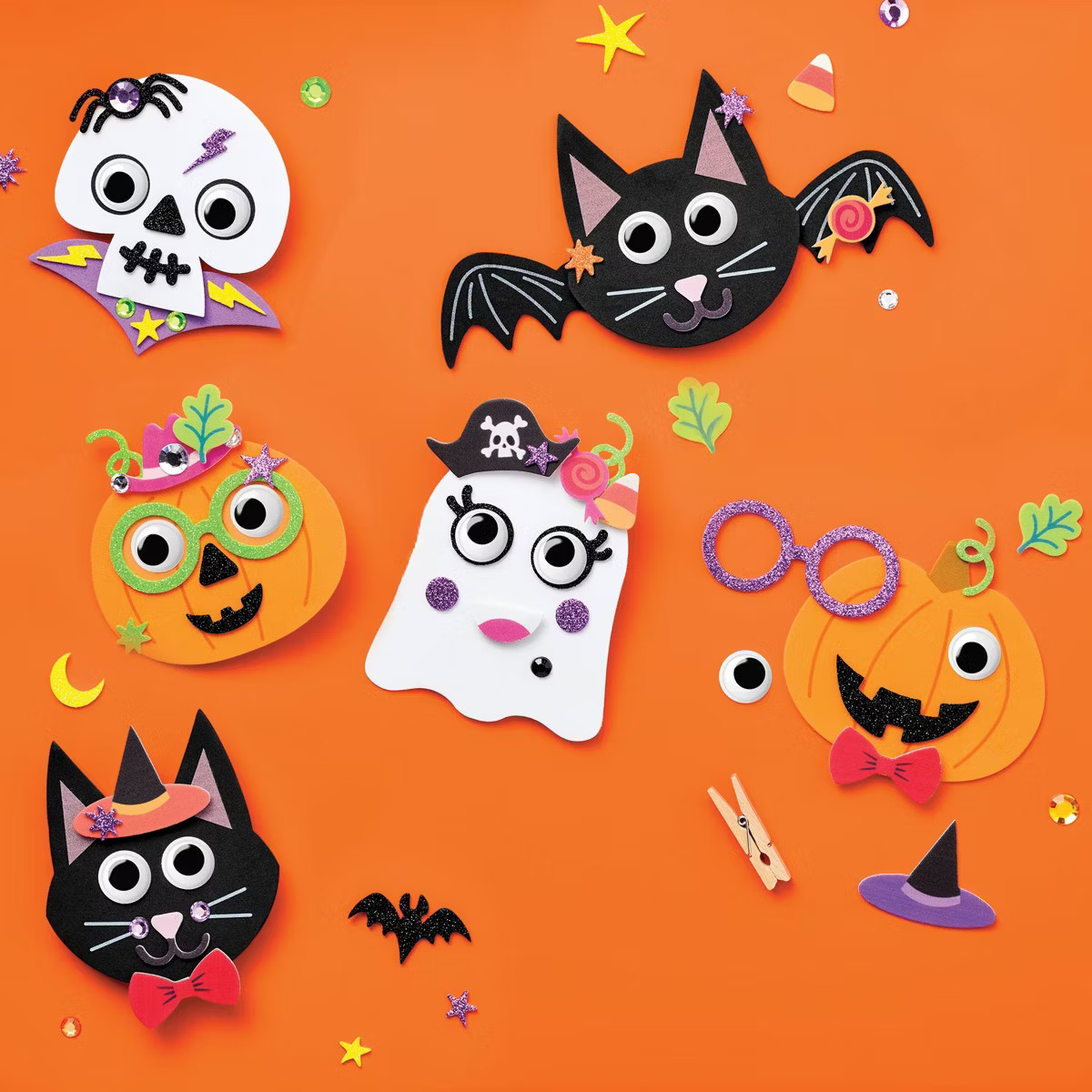 12ct Halloween Characters Foam Platter Craft Kit - Mondo Llama™ | Target