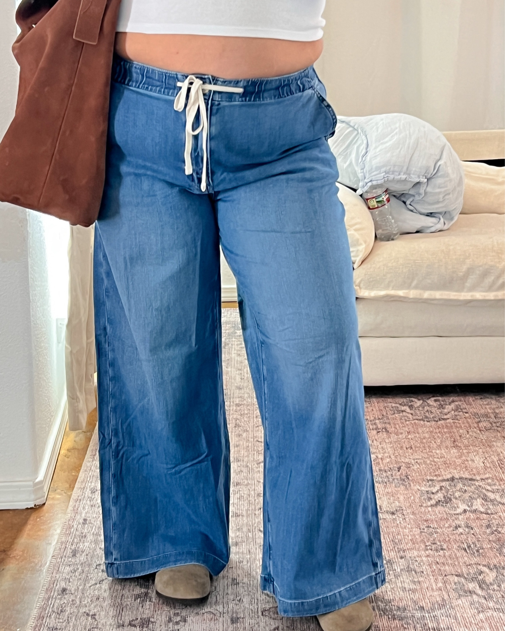 Pants are on sale rn! They’re so comfy and easy to style. Perfect for summer

Bottoms: XL reg (true to size) 
Top: XL 

#LTKPlusSize #LTKSummerEdit #LTKMidsize