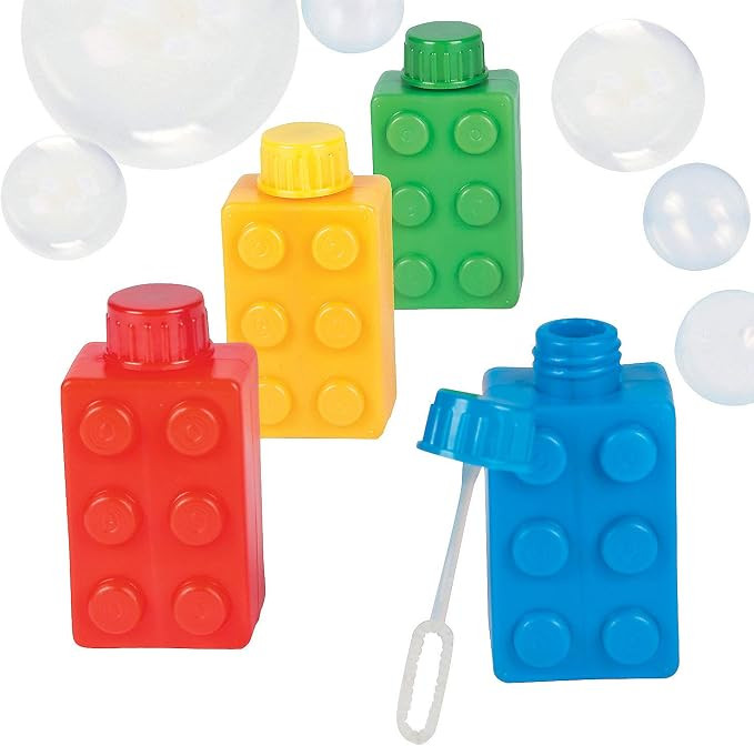 Brick Party Bubble Bottles (set of 12) Block Party Favors and Supplies | Amazon (US)
