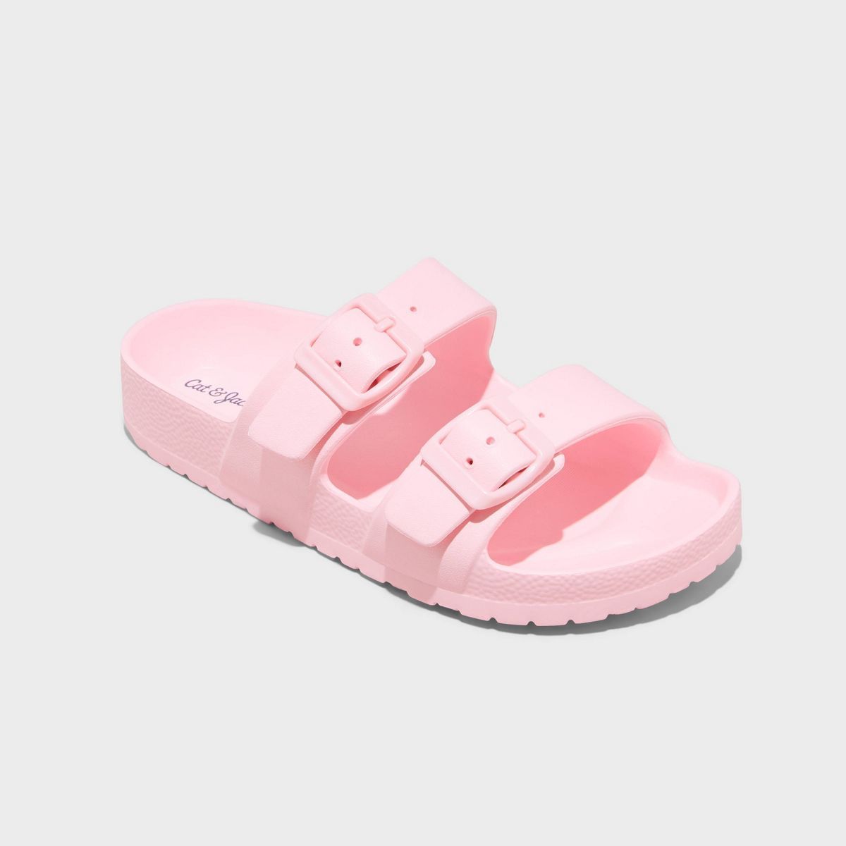 Kids' Noa Solid Footbed Sandals - Cat & Jack™ Pink 3 | Target