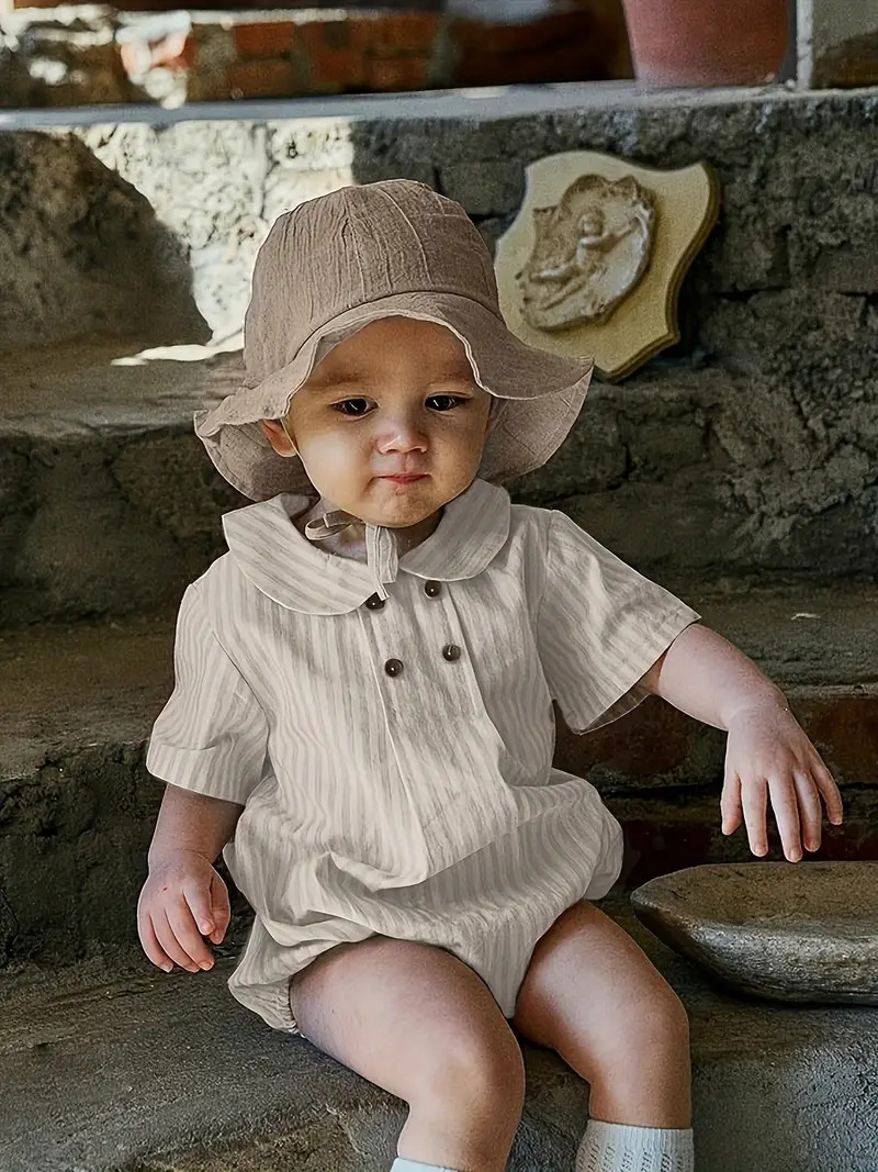 Toddler Boys Summer Onesie Shirt Collar Casual Short Sleeve - Temu | Temu Affiliate Program