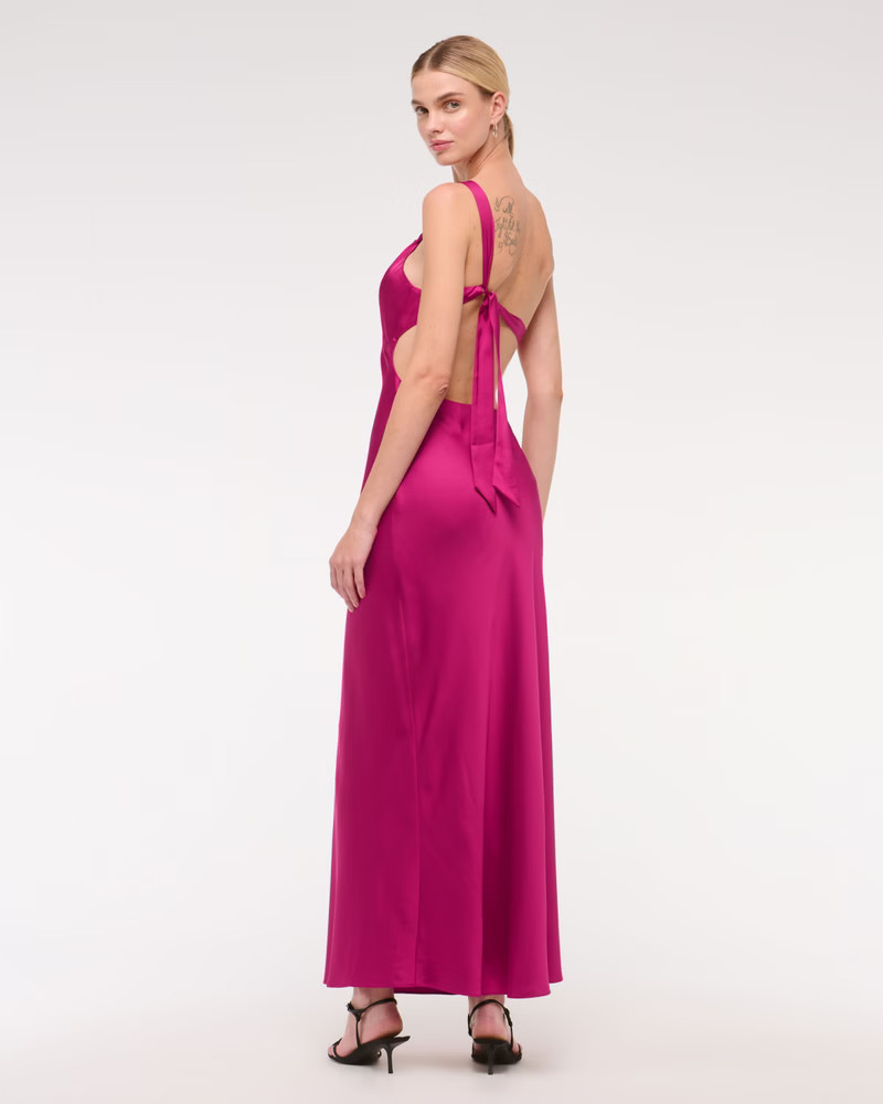Tie-Back Slip Maxi Dress | Abercrombie & Fitch (US)