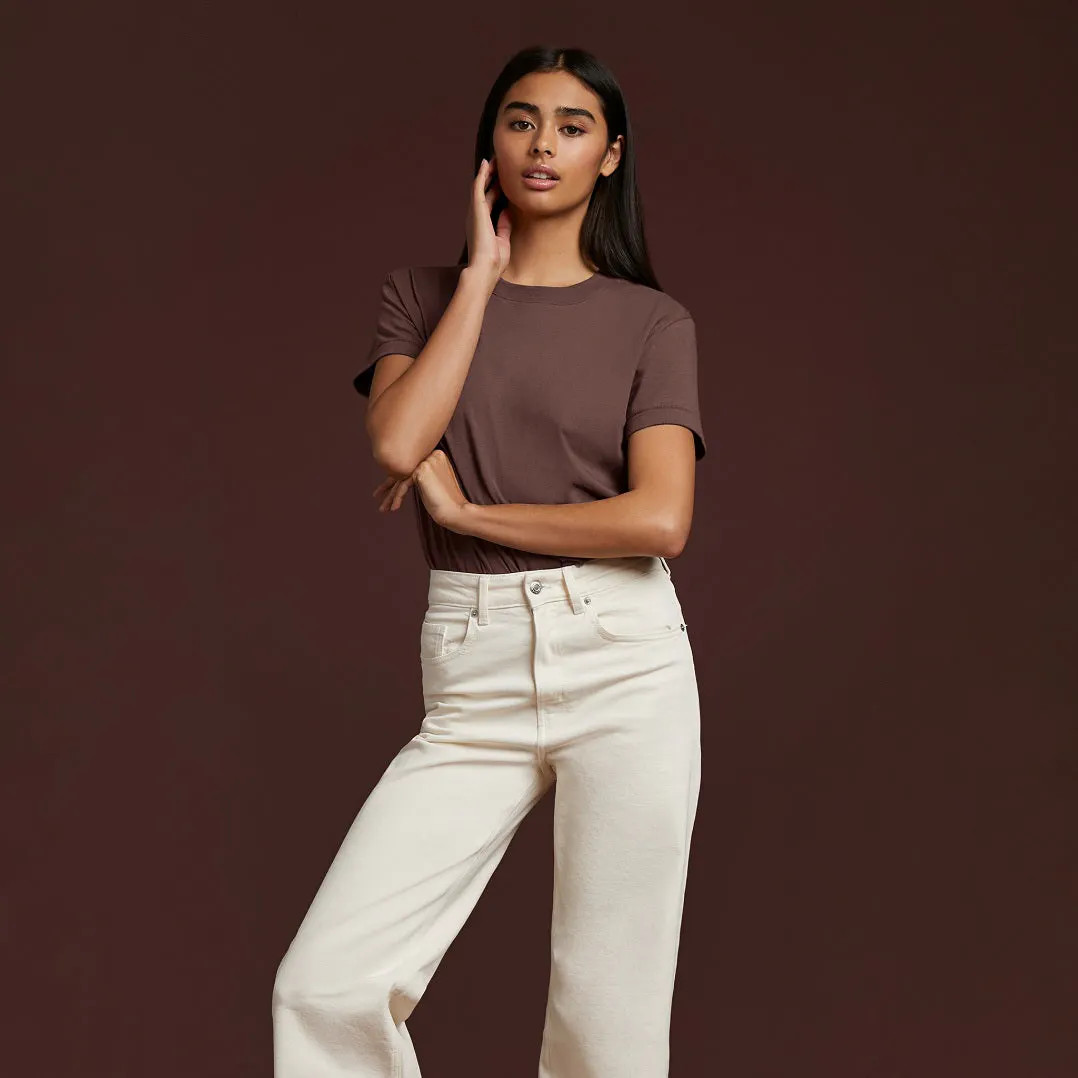 Women's Everyday T-Shirt Bodysuit - Coffee - nuuds | nuuds