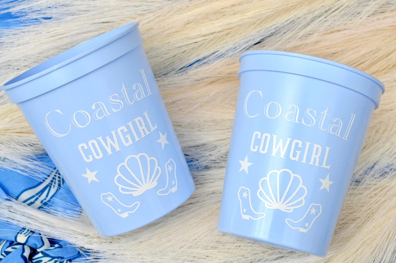 Coastal Cowgirl Bachelorette Party Cups, Last Toast on the Coast, Coastal Grandma Bach, Long Live... | Etsy (US)