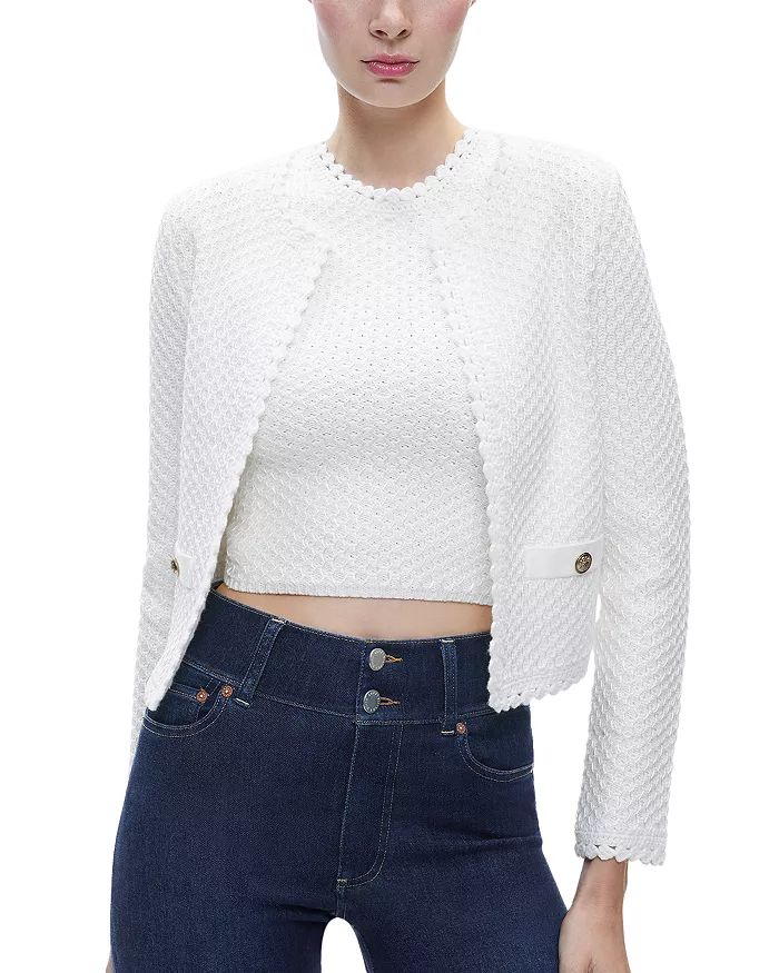 Alice and Olivia Noella Scalloped Knit Jacket Back to results -  Women - Bloomingdale's | Bloomingdale's (US)
