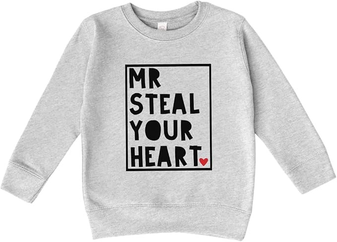 Bump and Beyond Designs Boys Valentine's Shirt, Mr. Steal Your Heart Sweatshirt | Amazon (US)