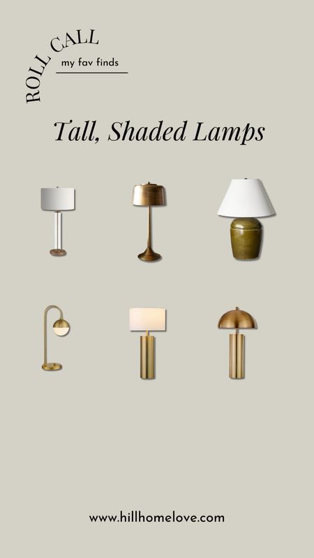 Found while designing this week. Tall, shaded lamps in golds and greens  

#LTKhome
