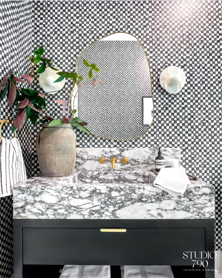 Pattern, texture and warm finishes prove that the details make the space ✨ Shop the pieces that bring this bathroom together.⭐
 

 #LTKHome #LTKSaleAlert