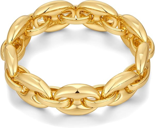 WOWORAMA Chunky Chain Bracelet for Women, Gold/Silver | Amazon (US)