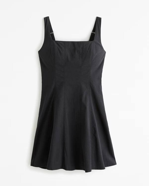 Women's Seamed Linen-Blend Midi Dress | Women's New Arrivals | Abercrombie.com | Abercrombie & Fitch (US)