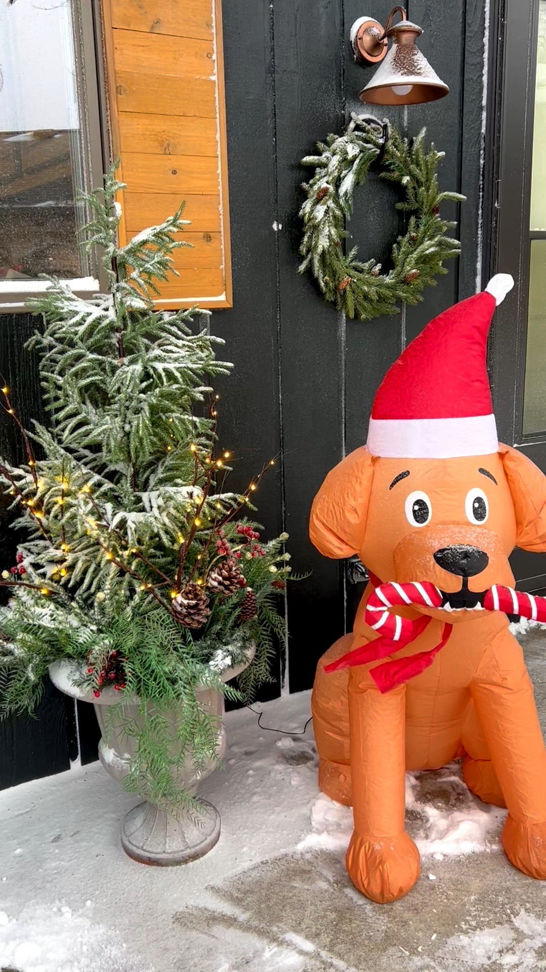 My faux evergreen planter is holding up well in the snow. 

#LTKHoliday #LTKHome #LTKSeasonal