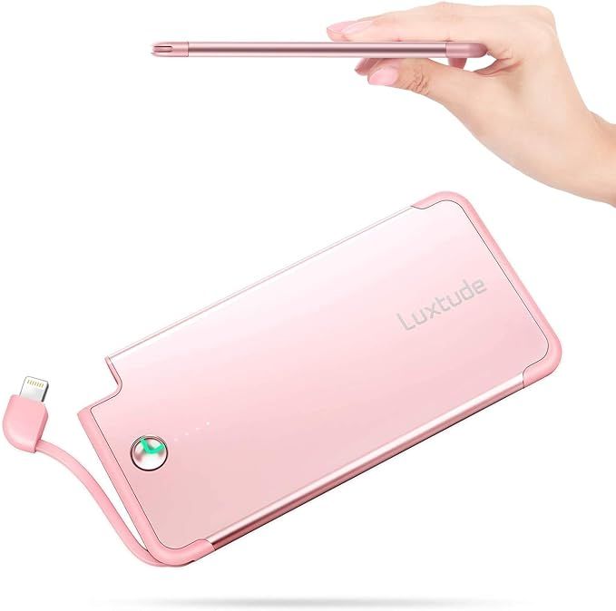 Luxtude 5000mAh Portable Charger for iPhone, Ultra Slim MFi Apple Certified Battery Pack Built in... | Amazon (US)