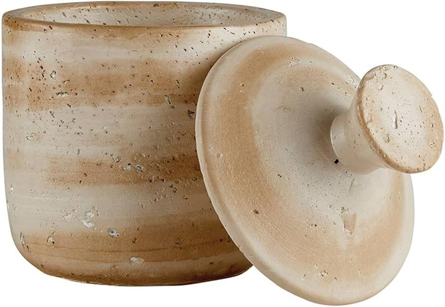 47th & Main Canister for Storage Cement Modern Home Décor for Coffee Table, 4.25" Dia x 6" H, Be... | Amazon (US)