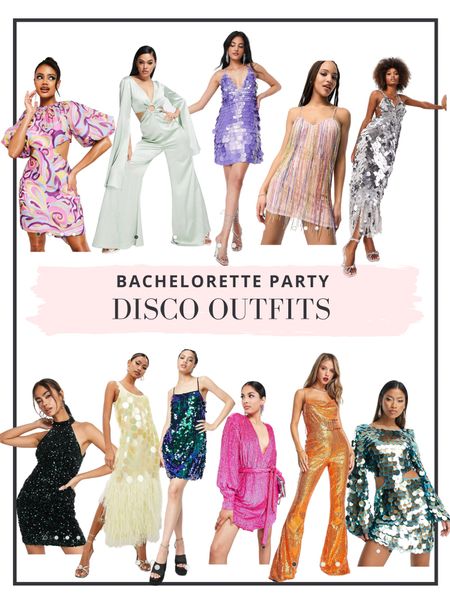 Disco outfits for a disco bachelorette party 🪩🤍✨ 

disco dress, sequin dress, disco jumpsuit, disco, disco bach, last disco, disco bachelorette 

#LTKwedding