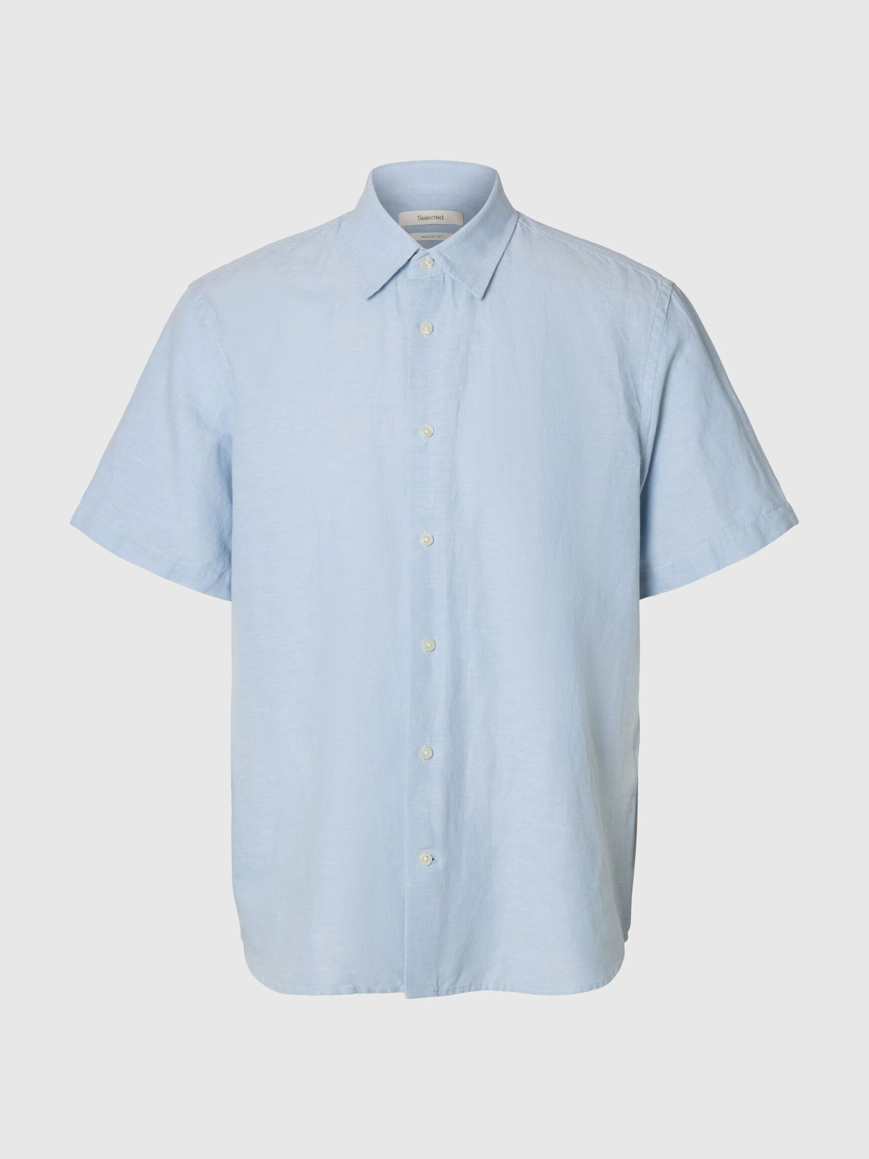 REGULAR FIT BLUSE AUS LEINENGEMISCH | Blau | Selected | Selected