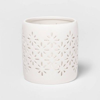 4.7" x 4.5" Matte Ceramic Starburst Candle Holder Sleeve White - Threshold™ | Target