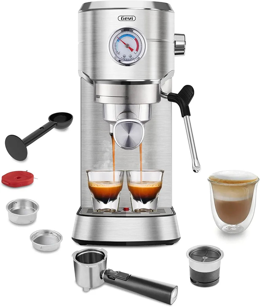Gevi Espresso Machine 20 Bar, Professional Espresso Maker with Milk Frother, Compact Espresso Cof... | Amazon (US)