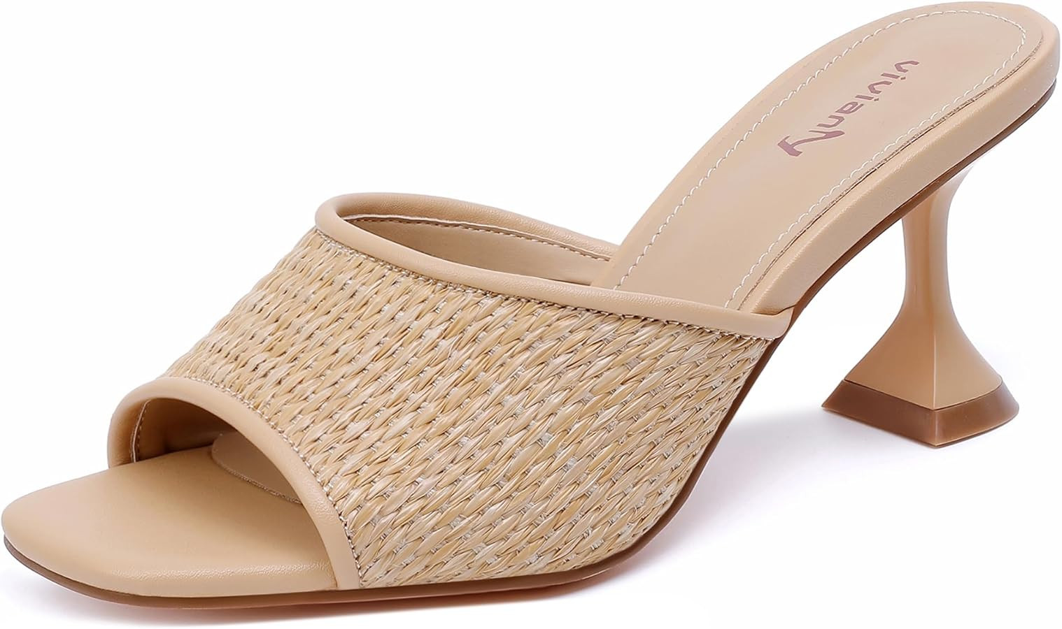 vivianly Womens Clear Heels Sandals Transparent Stiletto Heel Slippers Backless Peep Toe Slip on ... | Amazon (US)