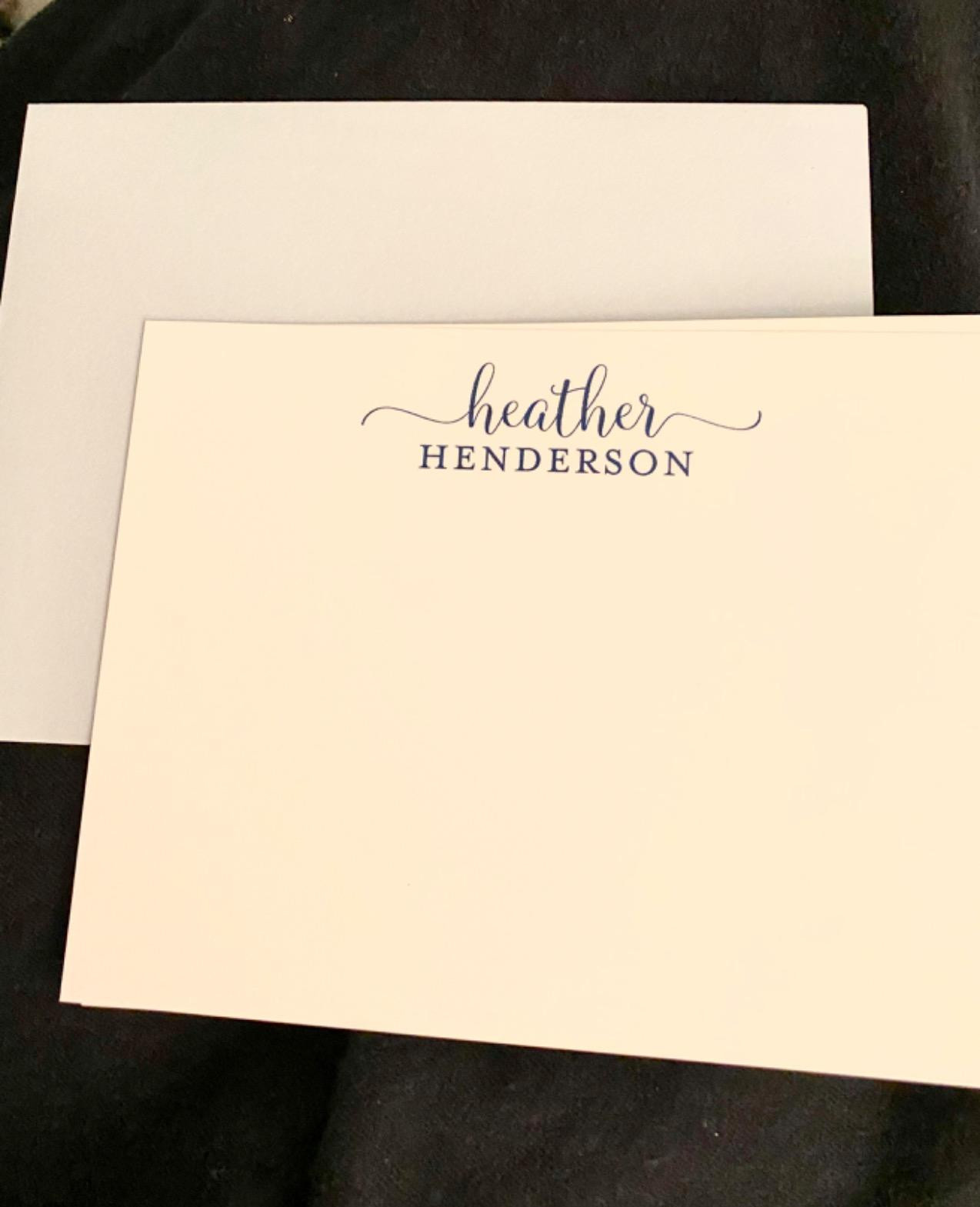 Personalized Stationary Note Cards and Envelopes for Women - Custom Flat Note Cards Stationery Se... | Amazon (US)