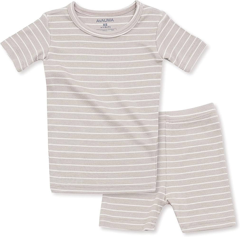 AVAUMA Stripe Pattern Baby Boys Girls Pajama Set Kids Toddler Snug fit Ribbed Sleepwear pjs for Dail | Amazon (US)