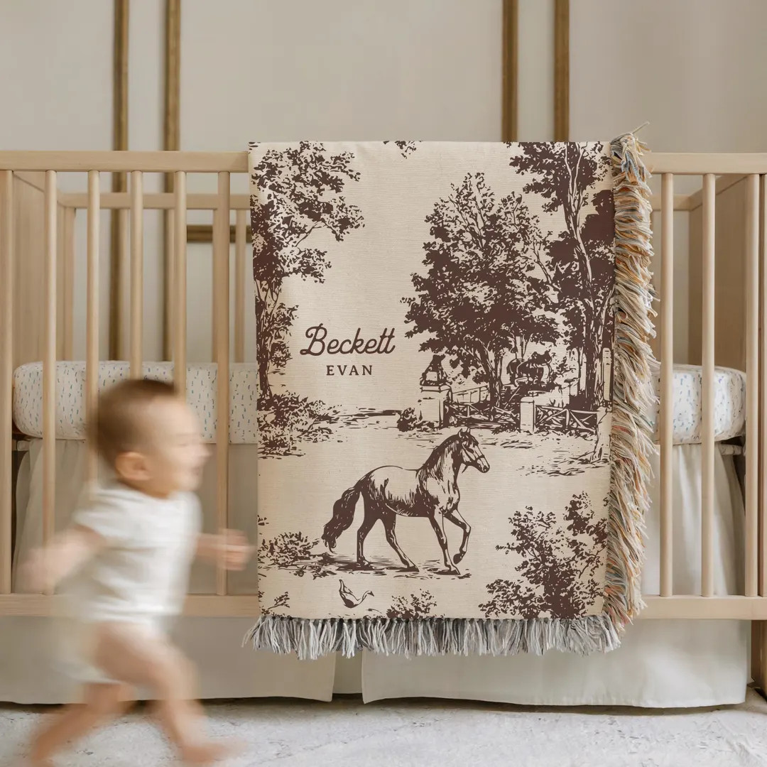 Custom Western Baby Blanket Gift Horse Gift Western Nursery Decor Horse Baby Quilt Western Nurser... | Etsy (US)