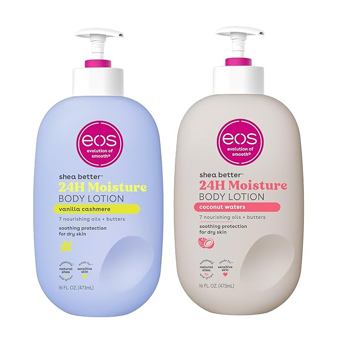 eos Shea Better Body Lotion Set- Vanilla Cashmere & Coconut Waters, 16 fl oz, 2-Pack | Amazon (US)