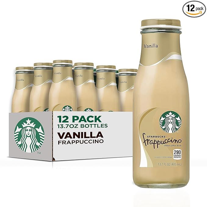 Starbucks Frappuccino Coffee Drink, Vanilla, 13.7 Fl Oz (Pack of 12) | Amazon (US)