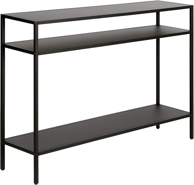 Henn&Hart 42" Wide Rectangular Console Table with Metal Shelves in Blackened Bronze, Entryway Tab... | Amazon (US)