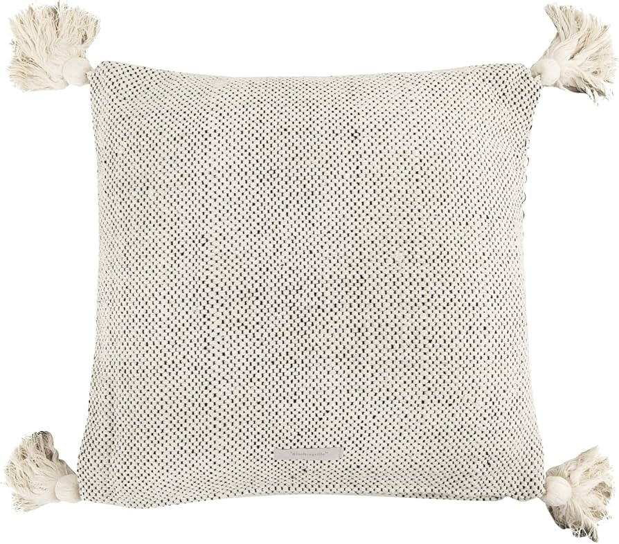 Bloomingville A14208522 Beige Square Cotton Pillow with Corner Tassels | Amazon (US)