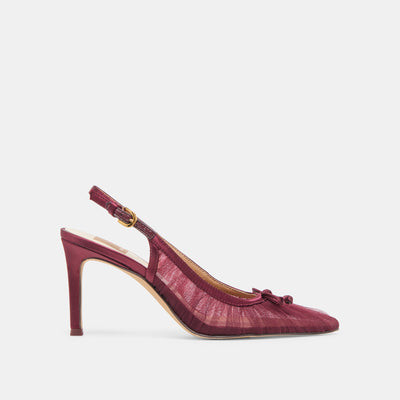 Yela Heels Cranberry Tulle | DolceVita.com