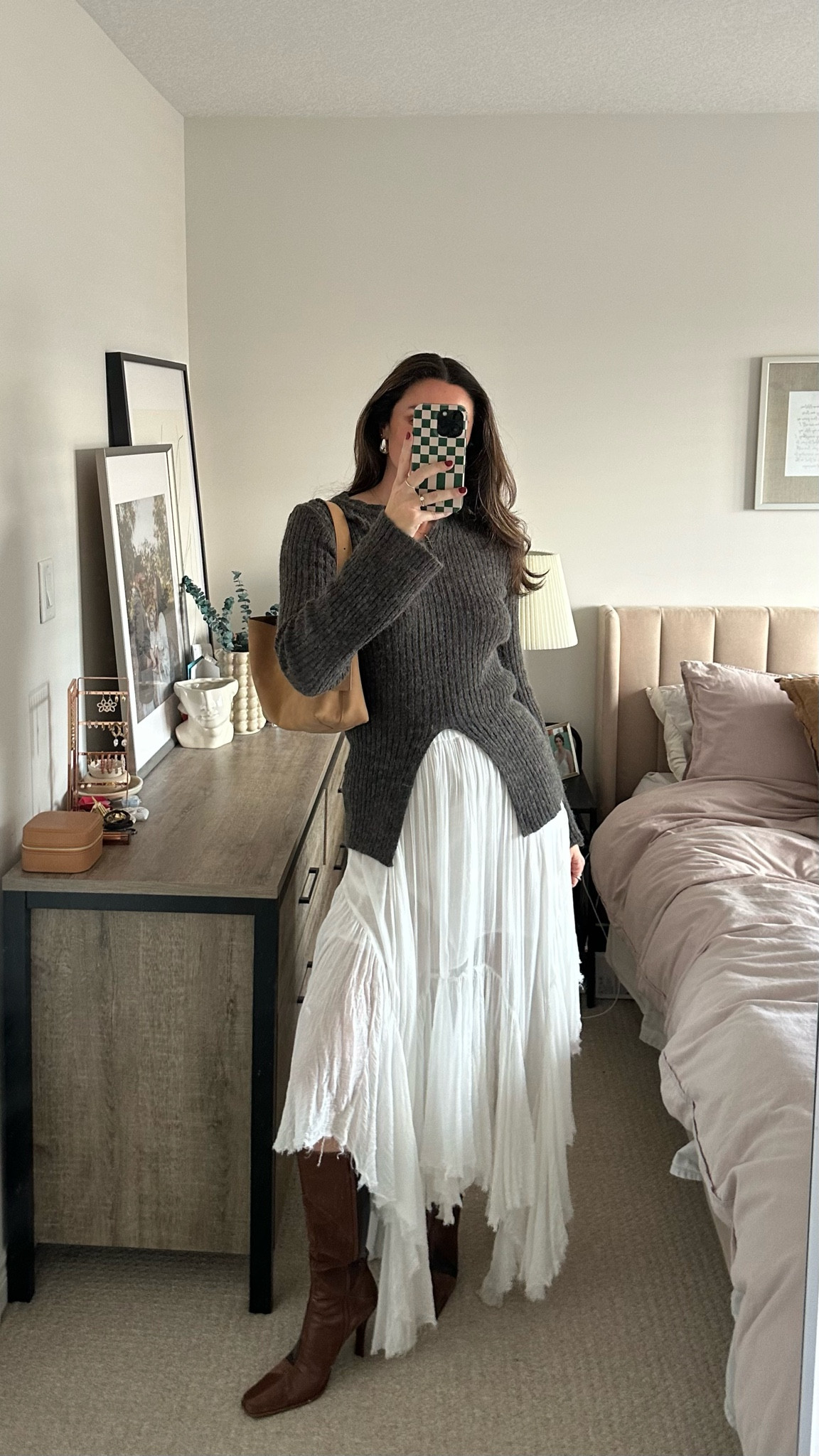 fall outfit, outfit ideas, boho chic, white skirt, square toe boots, tall boots, capsule wardrobe styling, fall date night outfit, suede bag

#LTKstyletip #LTKcanada #LTKautumn