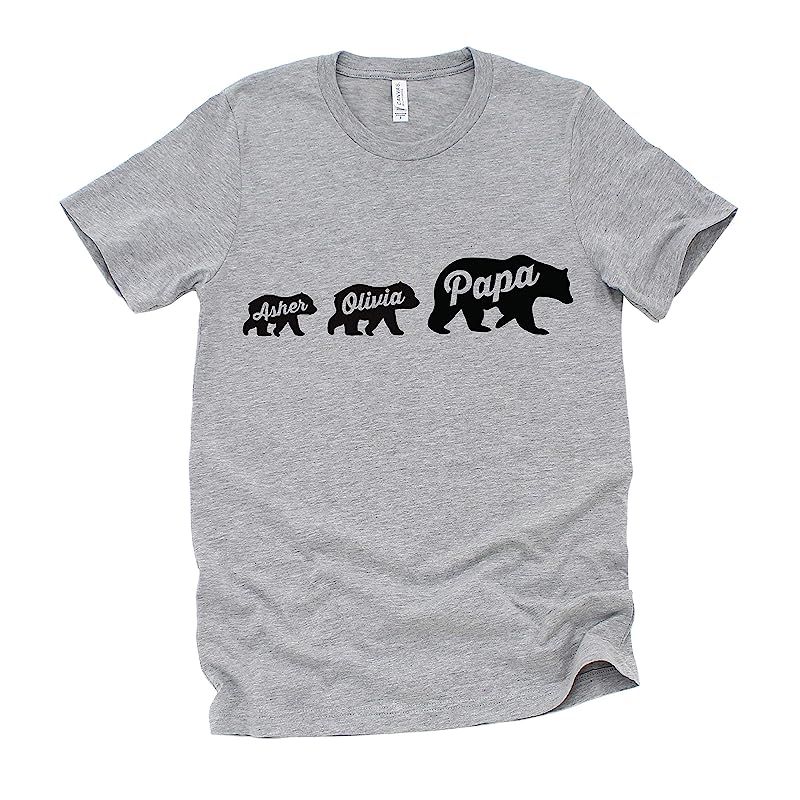 Happy Lion Clothing - Personalized Father's Day Gift T Shirt for Dad with Papa Bear and Cubs with... | Amazon (US)