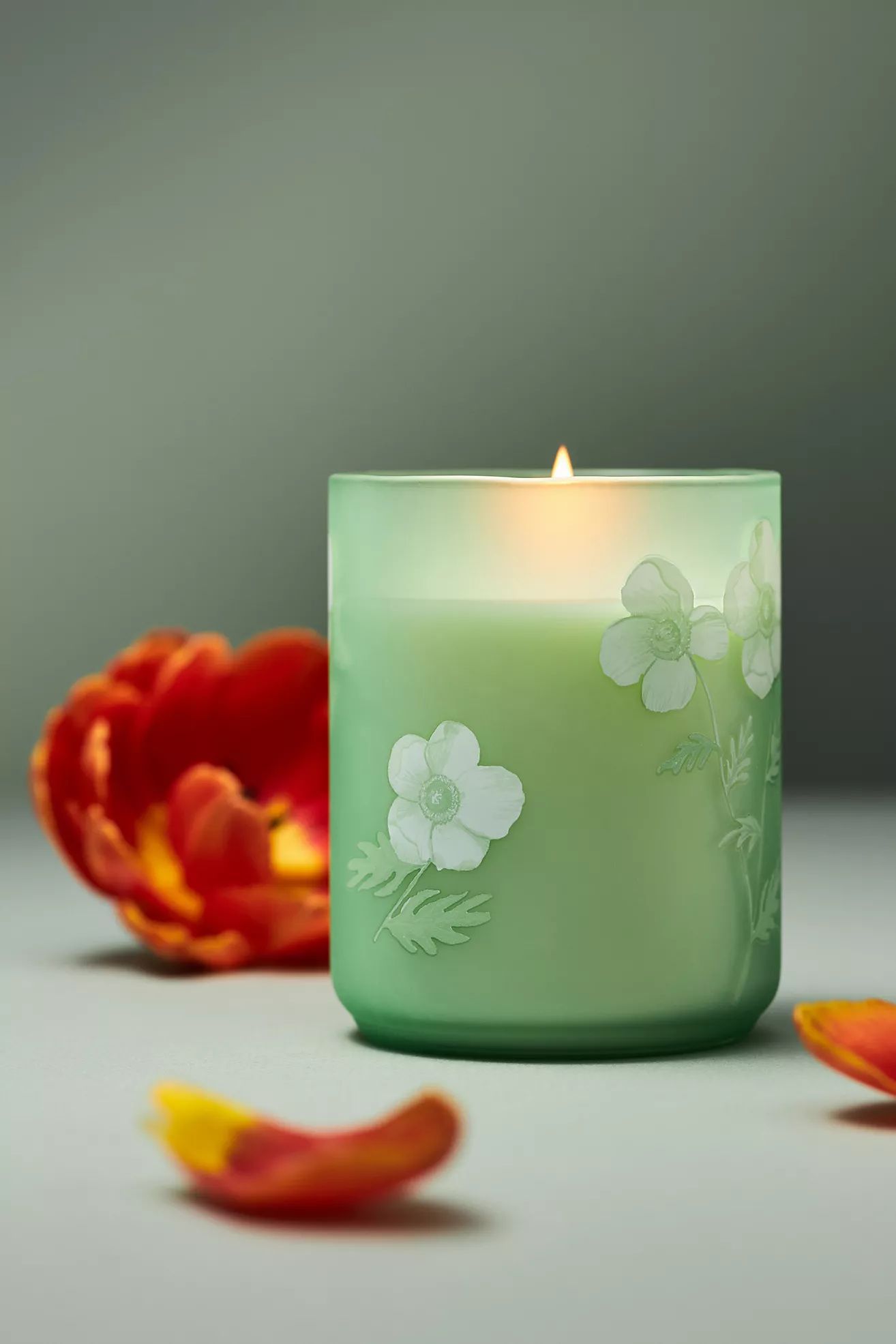 Eloise Floral Blue Poppy & Sage Floral Boxed Candle | Anthropologie (US)