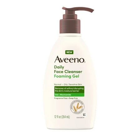 Aveeno Daily Foaming Gel Facial Cleanser 12 Fl oz | Walmart (US)