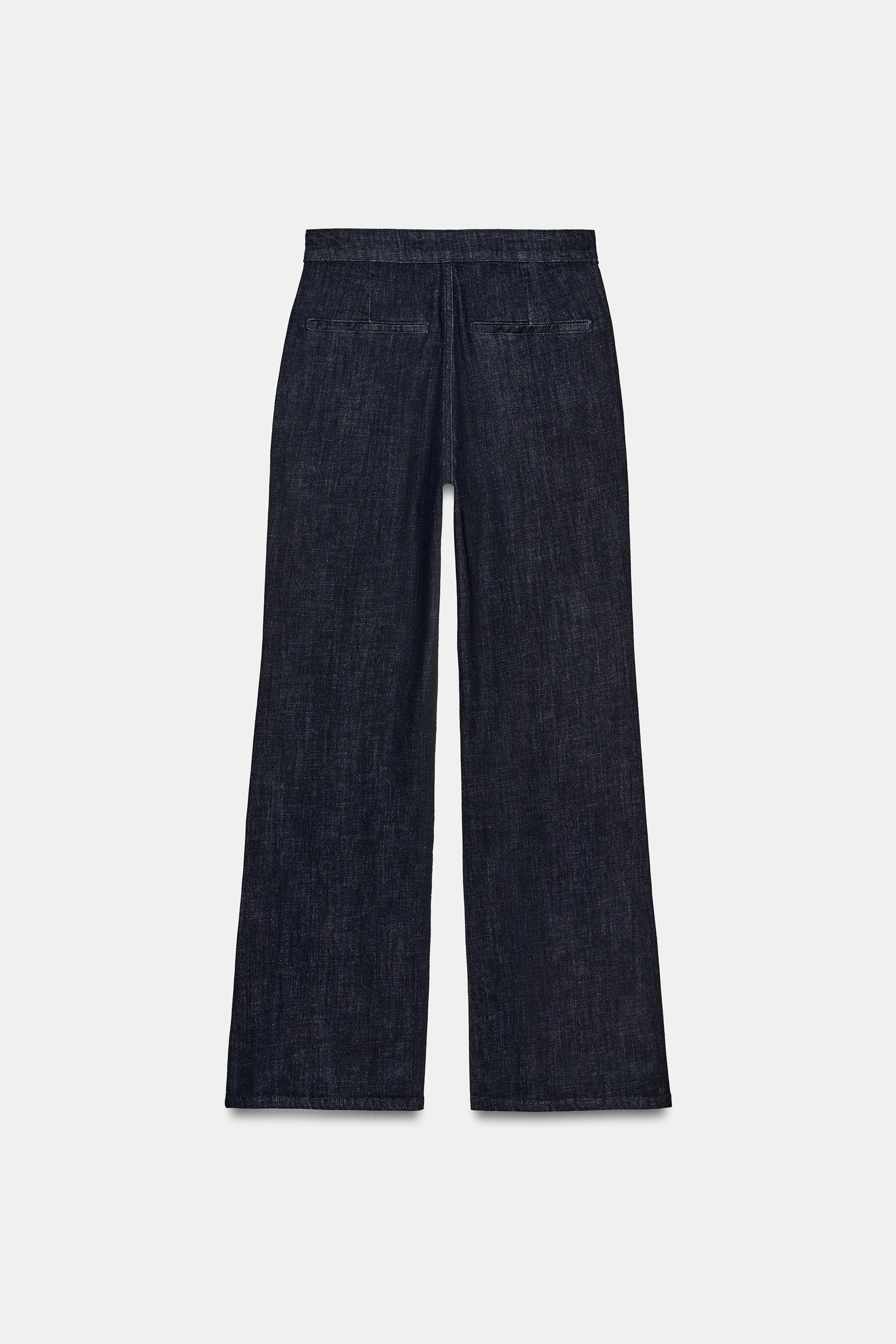 HIGH-WAISTED FAUX DENIM PANTS | Zara US