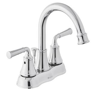 Glacier Bay Dunston 4 in. Centerset Double Handle High-Arc Bathroom Faucet in Chrome HD67513W-680... | The Home Depot